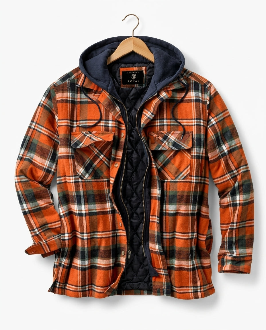Sawyer Plaid Hooded Flannel Zip Jacket for Men