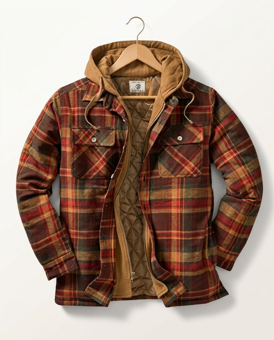 Sawyer Plaid Hooded Flannel Zip Jacket for Men