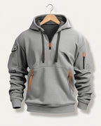 Orion Quarter-Zip Multi-Pocket Hooded Sweatshirt for Men