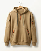 Orion Quarter-Zip Multi-Pocket Hooded Sweatshirt for Men