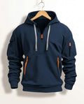 Orion Quarter-Zip Multi-Pocket Hooded Sweatshirt for Men