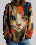 Lila Cozy Cat Lover Sweater for Women