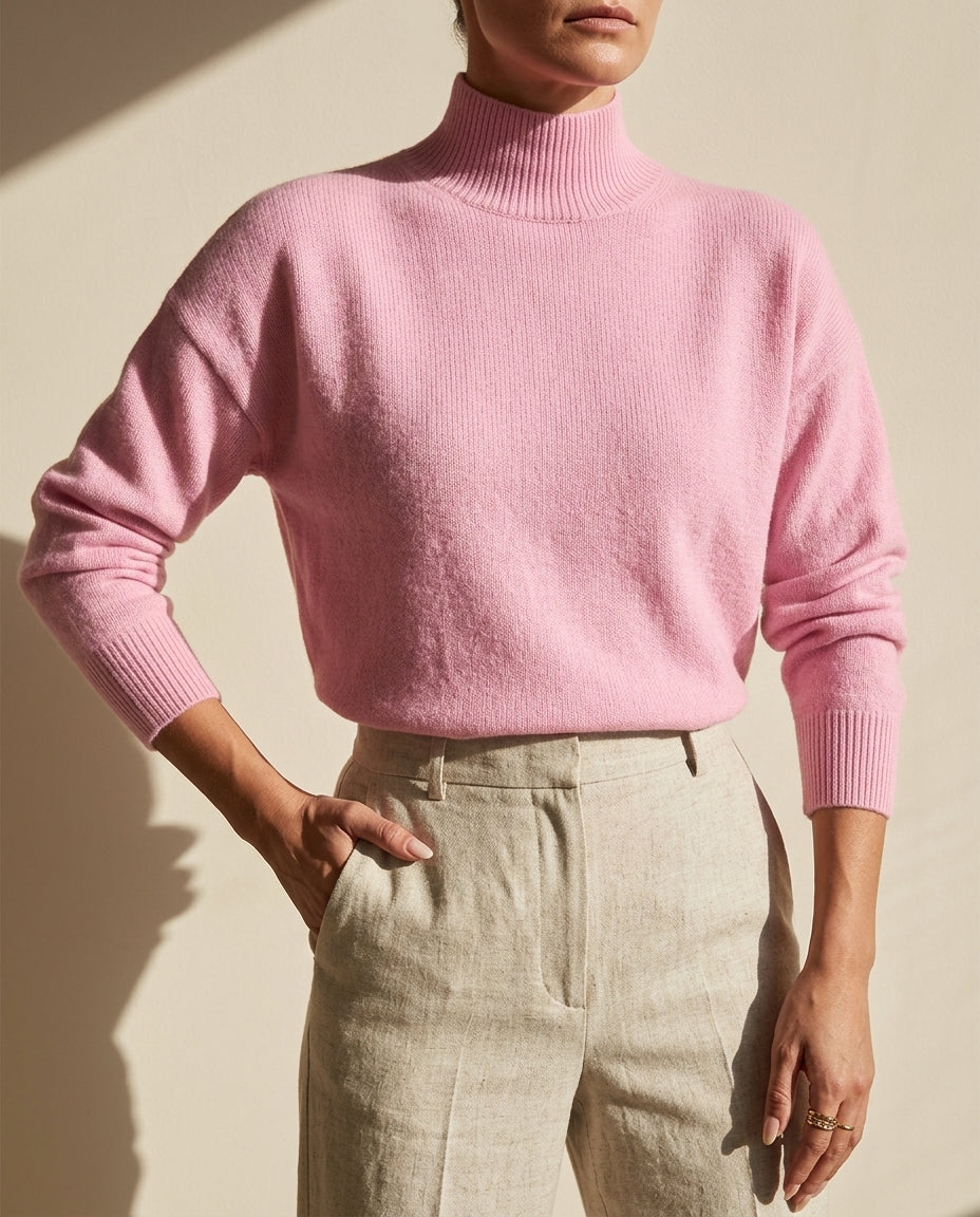 Everly Women's Mock Neck Casual Knit Sweater