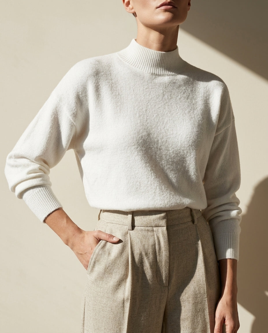 Everly Women's Mock Neck Casual Knit Sweater