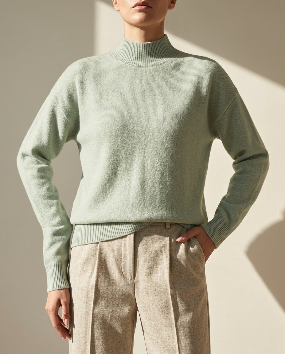 Everly Women's Mock Neck Casual Knit Sweater