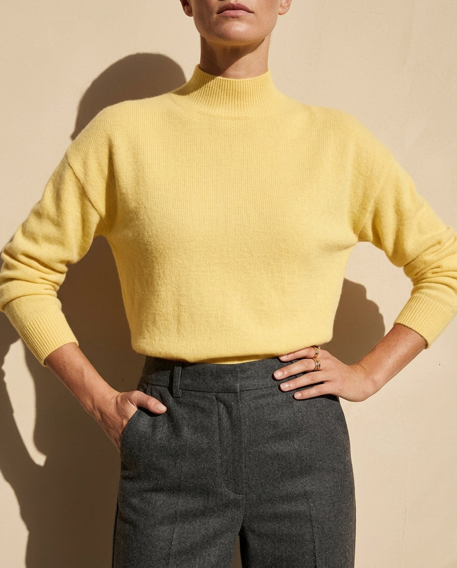 Everly Women's Mock Neck Casual Knit Sweater