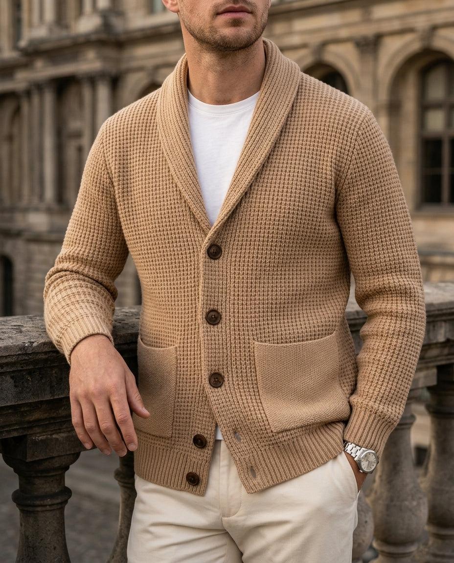 Prescott Men's Wool Shawl Collar Cardigan