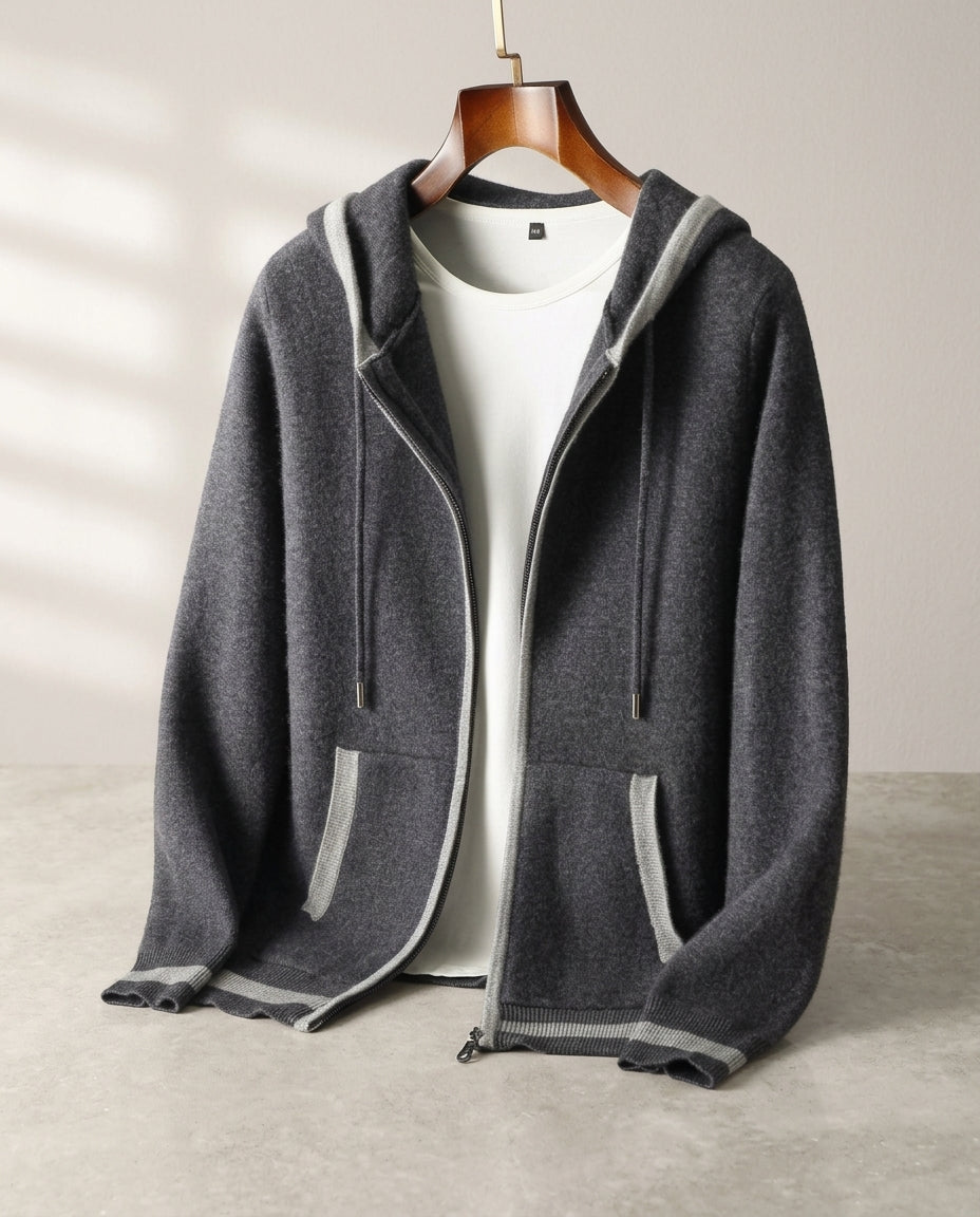 Grayson Men's Warm Cashmere Zip-Up Hoodie