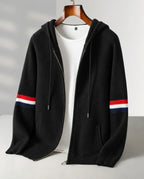 Weston Men's Cashmere Striped Hooded Sweater