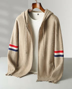 Weston Men's Cashmere Striped Hooded Sweater