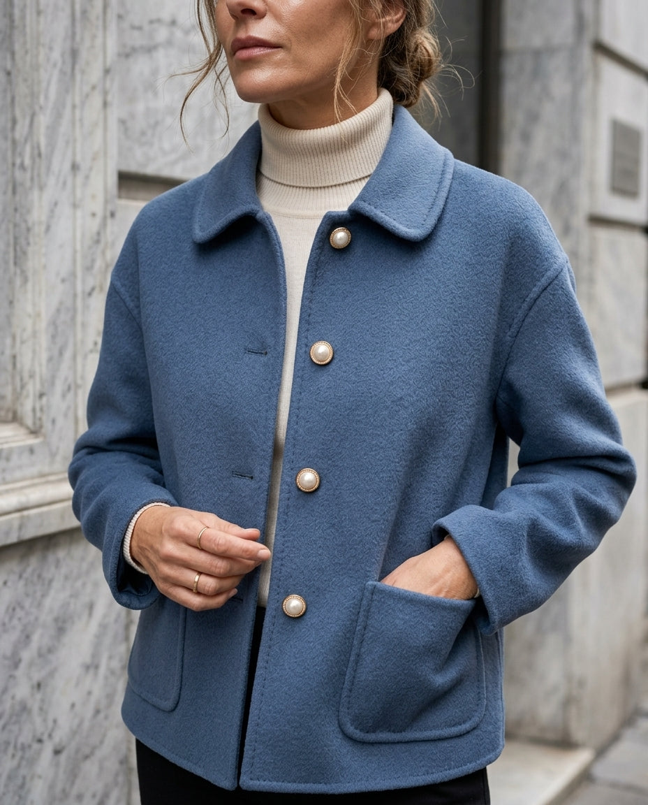 Josephine Women's Cashmere Cropped Elegant Coat