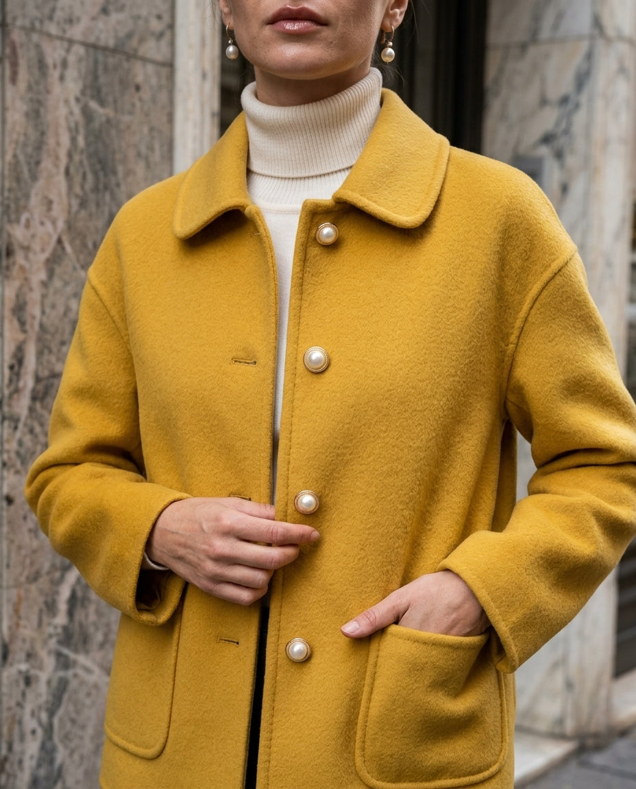 Josephine Women's Cashmere Cropped Elegant Coat