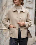 Josephine Women's Cashmere Cropped Elegant Coat
