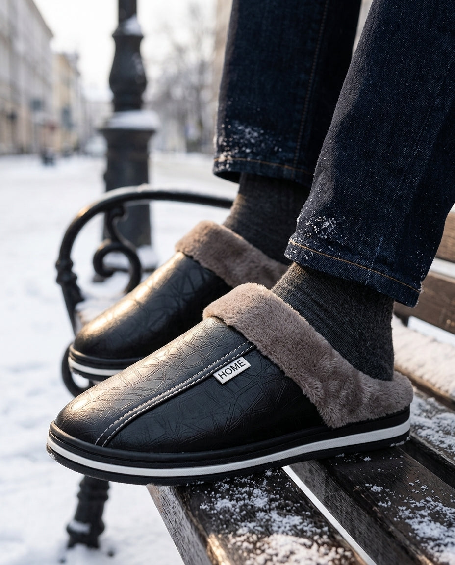 Sterling Men's Fleece Lined Winter Slippers
