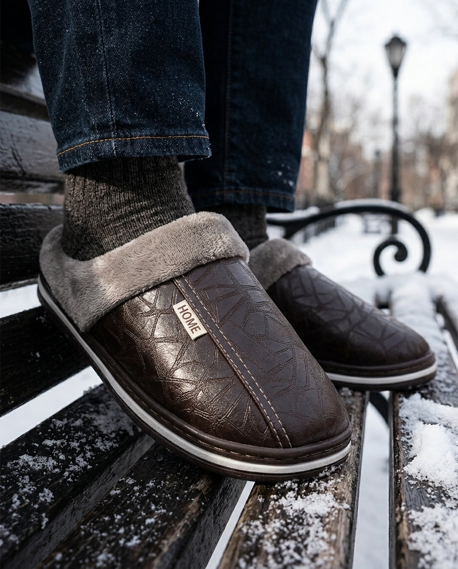 Sterling Men's Fleece Lined Winter Slippers