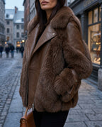 Hollis Women's Fur and Leather Winter Jacket