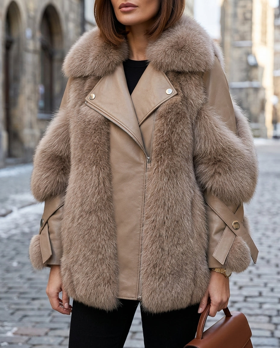 Hollis Women's Fur and Leather Winter Jacket