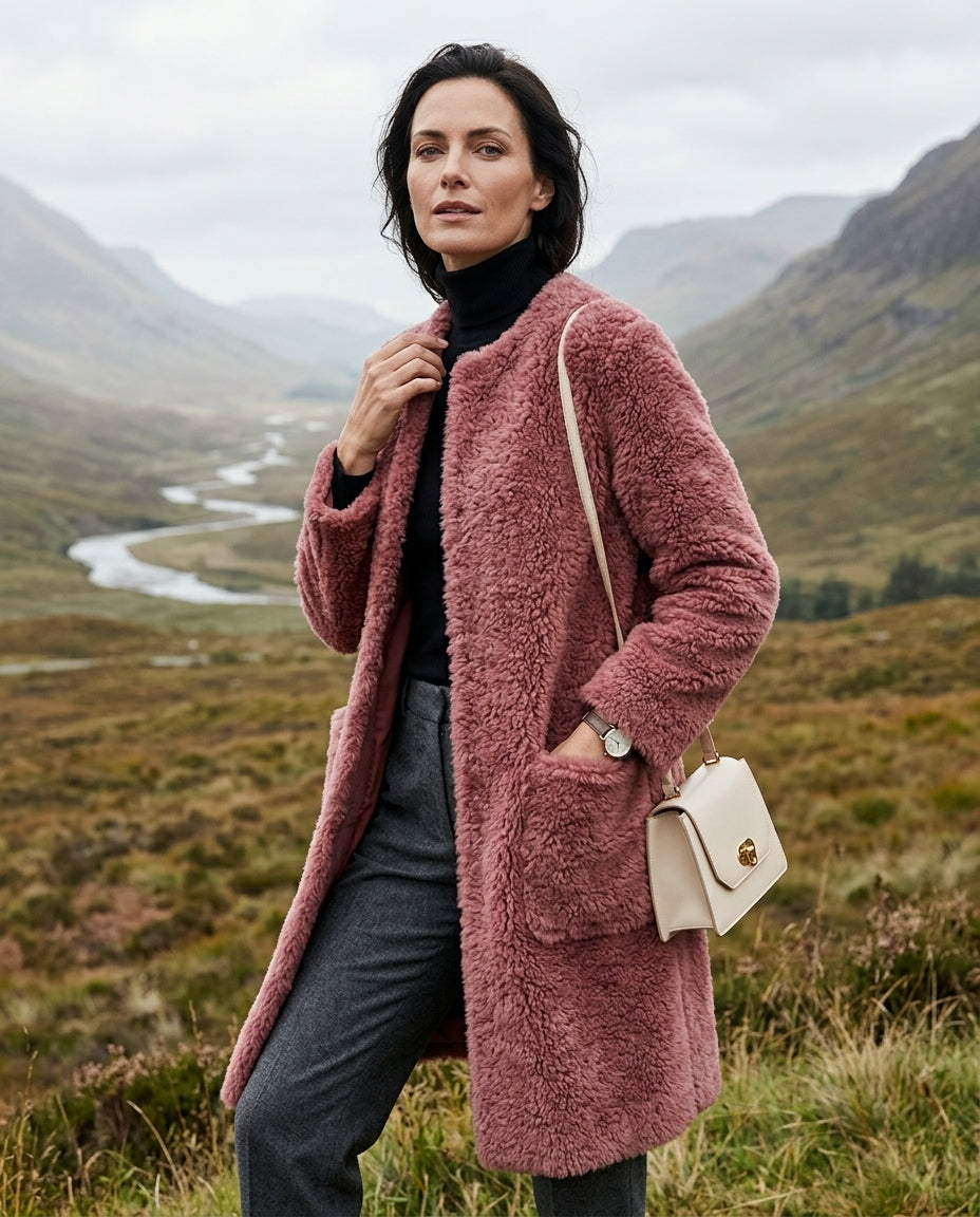 Whitney Women's Sherpa Fleece Longline Coat
