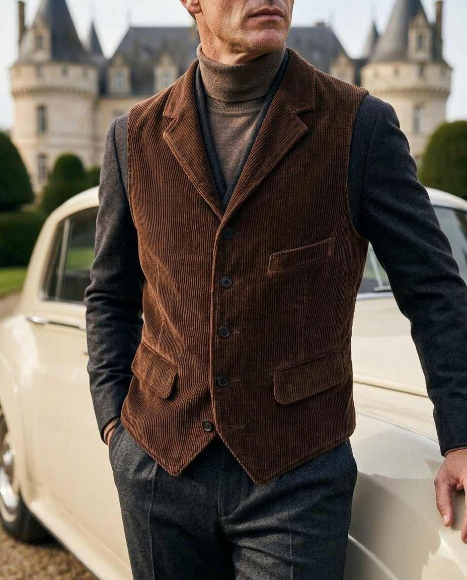 Ashford Men's Corduroy Notch Lapel Vest