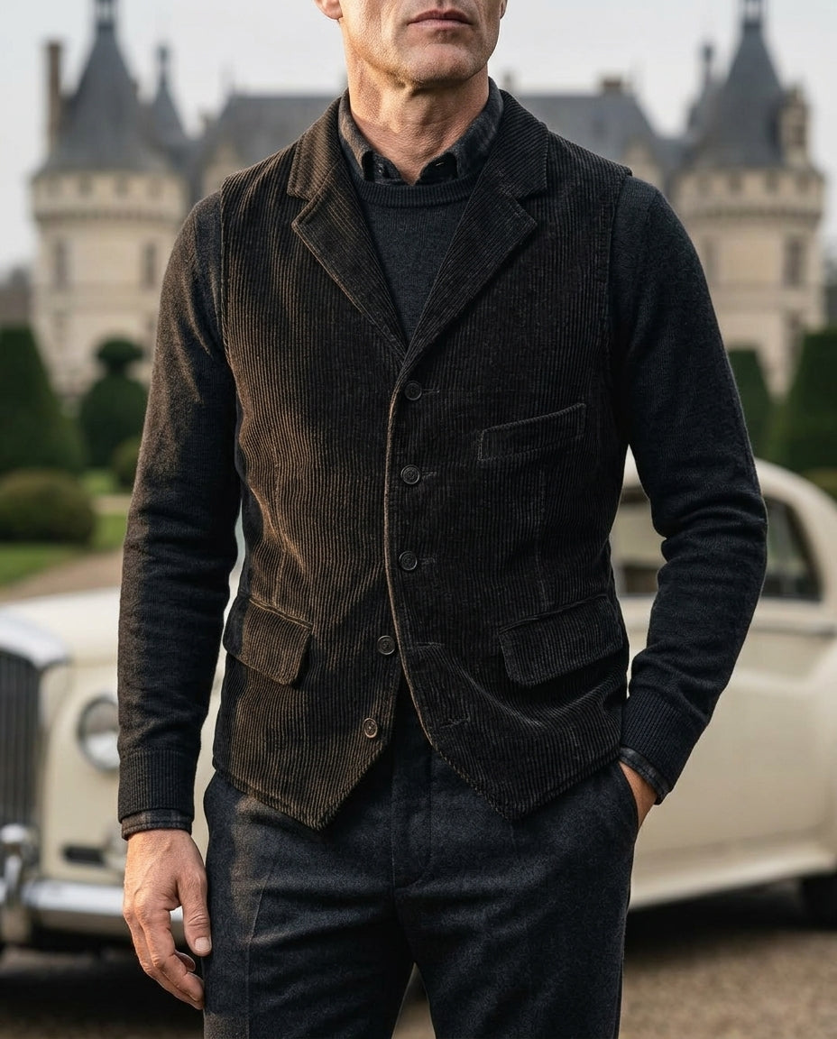 Ashford Men's Corduroy Notch Lapel Vest