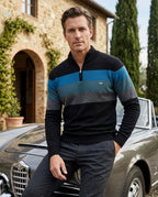 Bennett Men's Cotton Colorblock Quarter Zip