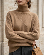 Blakely Women's Diamond Knit Turtleneck Sweater