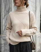 Blakely Women's Diamond Knit Turtleneck Sweater