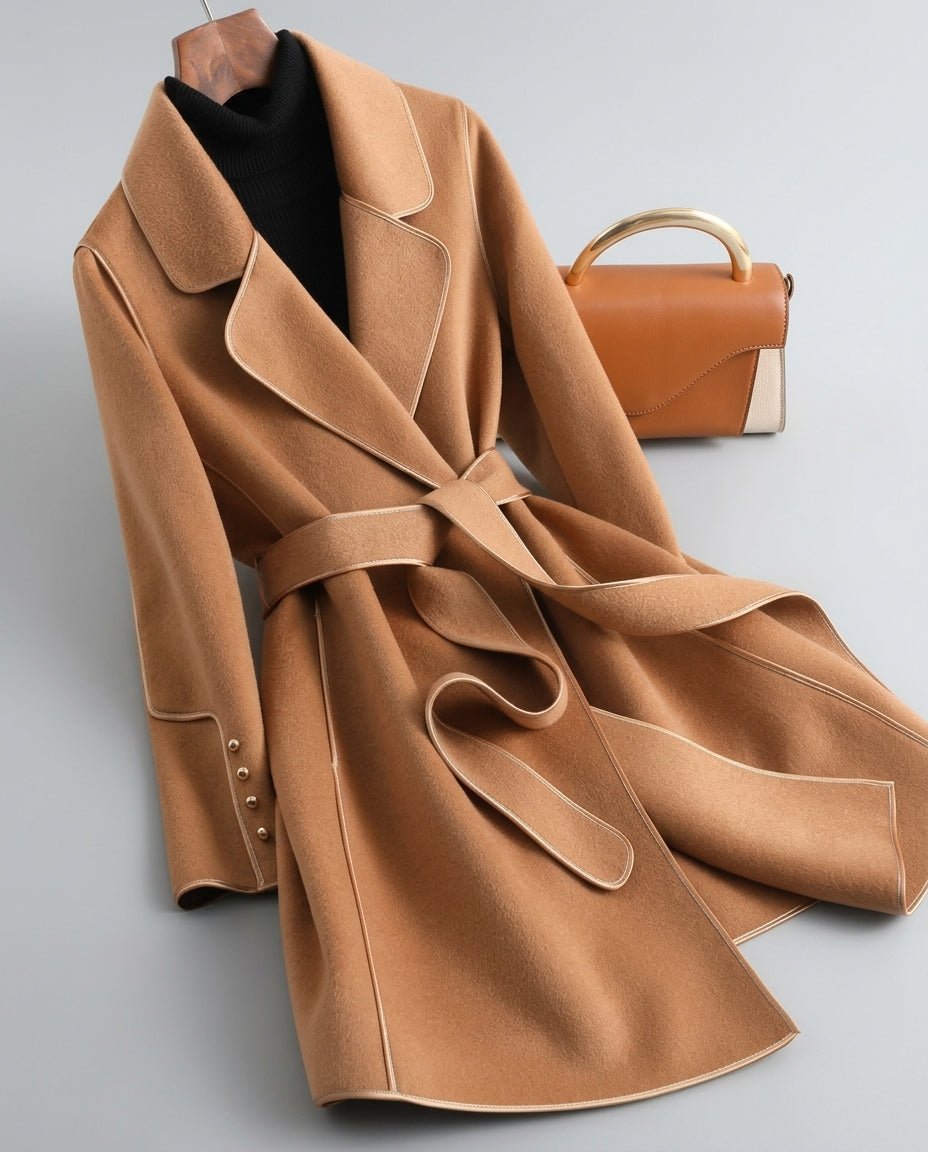 Prescott Women's Belted Wool Wrap Formal Coat