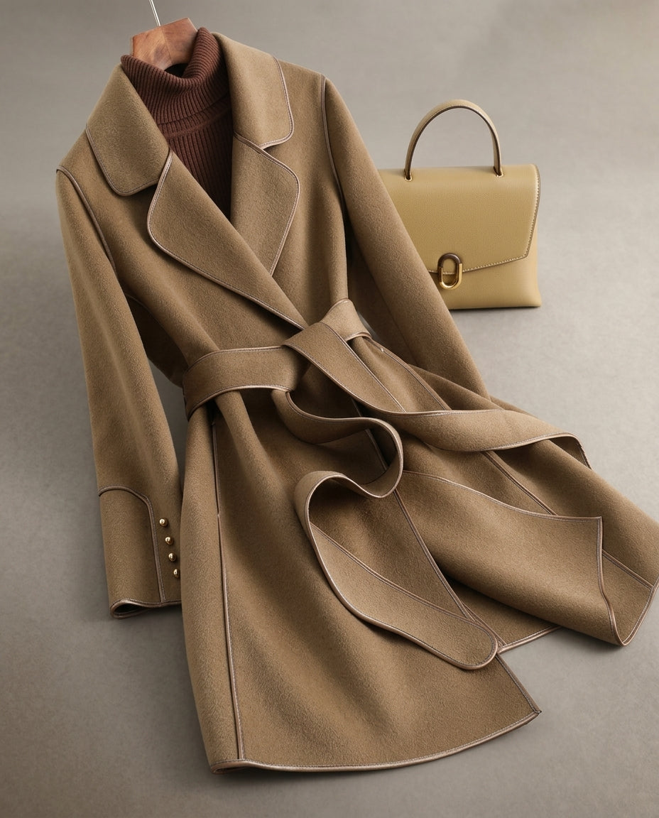 Prescott Women's Belted Wool Wrap Formal Coat