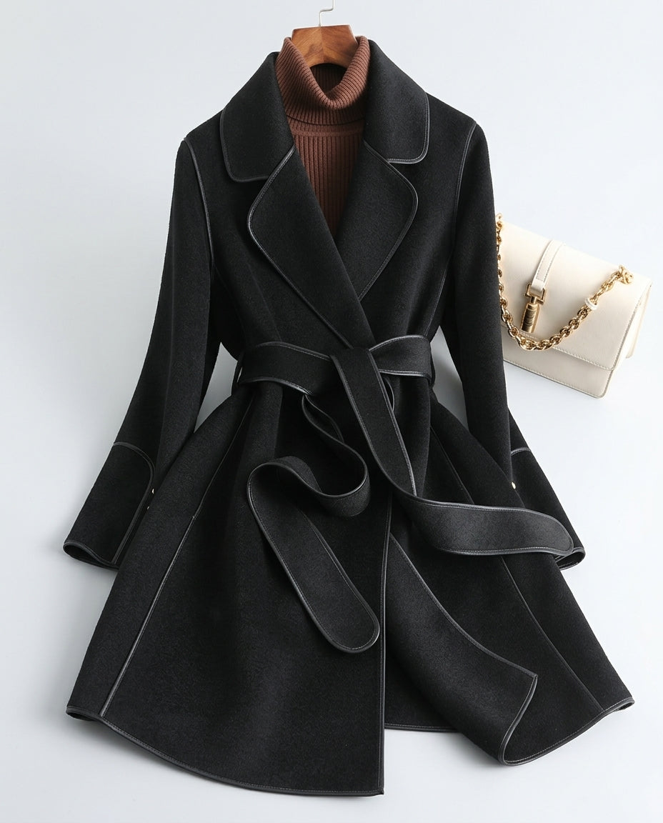 Prescott Women's Belted Wool Wrap Formal Coat
