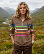 Everly Women's Striped Quarter Zip Sweatshirt