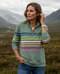 Everly Women's Striped Quarter Zip Sweatshirt