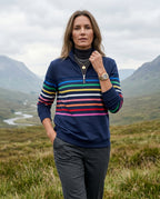 Everly Women's Striped Quarter Zip Sweatshirt