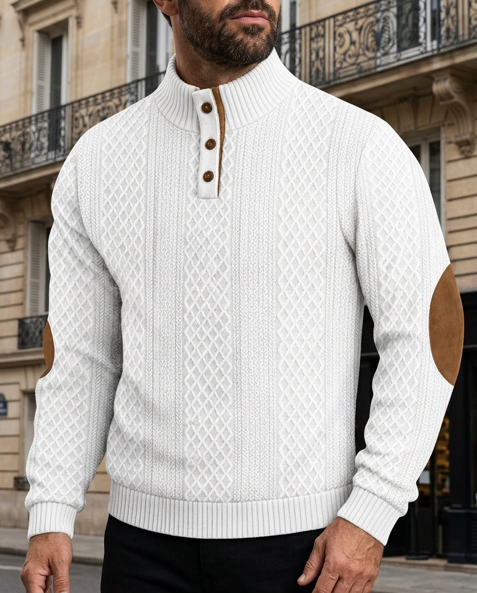 Spencer Men's Cable Knit Mock Neck Sweater