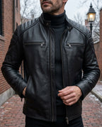 Ashford Men's Vintage Leather Moto Jacket
