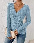 Hadley Women's Ribbed Wrap V-Neck Top