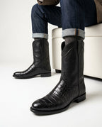 Barrett Men's Croc Embossed Leather Boots