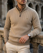 Sterling Men's Ribbed Quarter Zip Sweater