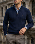 Sterling Men's Ribbed Quarter Zip Sweater