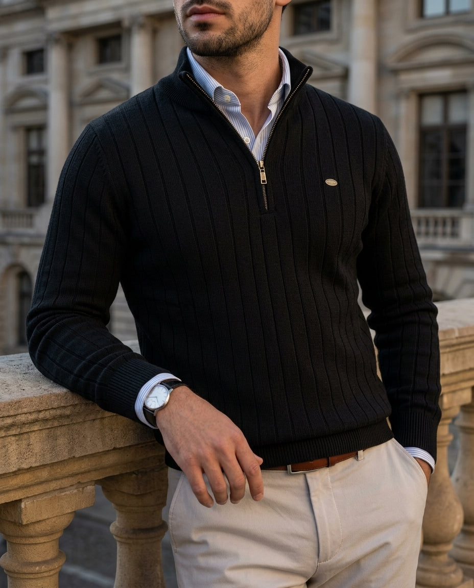 Sterling Men's Ribbed Quarter Zip Sweater