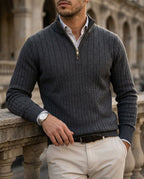 Sterling Men's Ribbed Quarter Zip Sweater