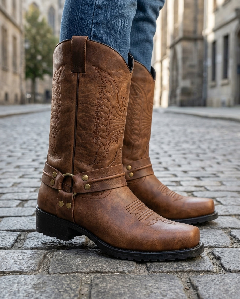 Grayson Men's Leather Harness Boots