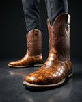 Whitfield Men's Croc Embossed Western Boots