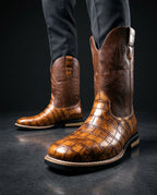 Whitfield Men's Croc Embossed Western Boots
