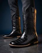 Whitfield Men's Croc Embossed Western Boots