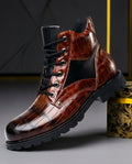Ellison Men's Croc Embossed Lace Up Boots