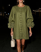 Kensington Women's Floral Cuff Balloon Sleeve Mini Dress