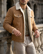 Bradford Men's Sherpa Lined Suede Jacket