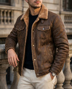 Bradford Men's Sherpa Lined Suede Jacket