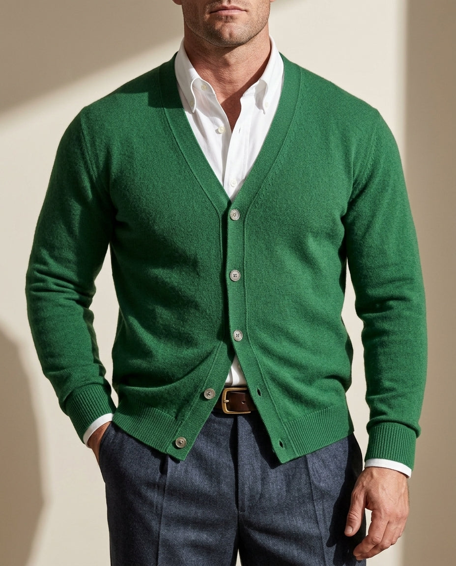 Bennett Men's Cashmere V Neck Button Cardigan